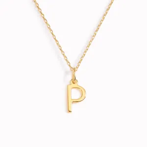 P Necklace / Gold Initial Necklace