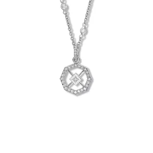 Parquet Small Necklace Pendant 18ct White Gold - Diamond