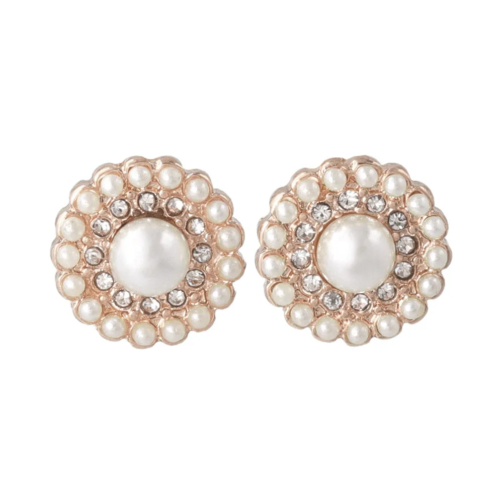 Pearly Pave Disc Studs