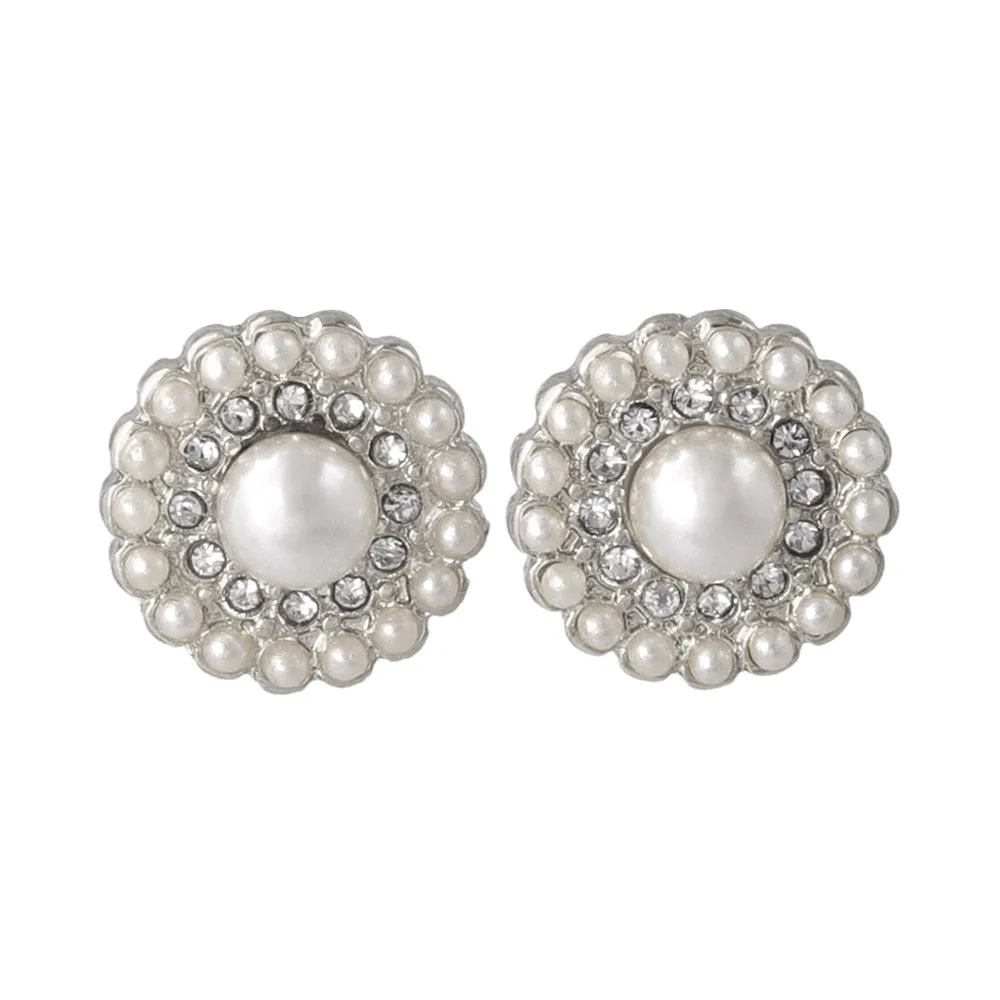 Pearly Pave Disc Studs