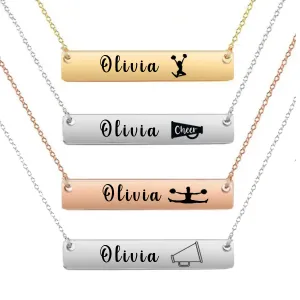 Personalized Cheer Bar Necklace- Pick Style