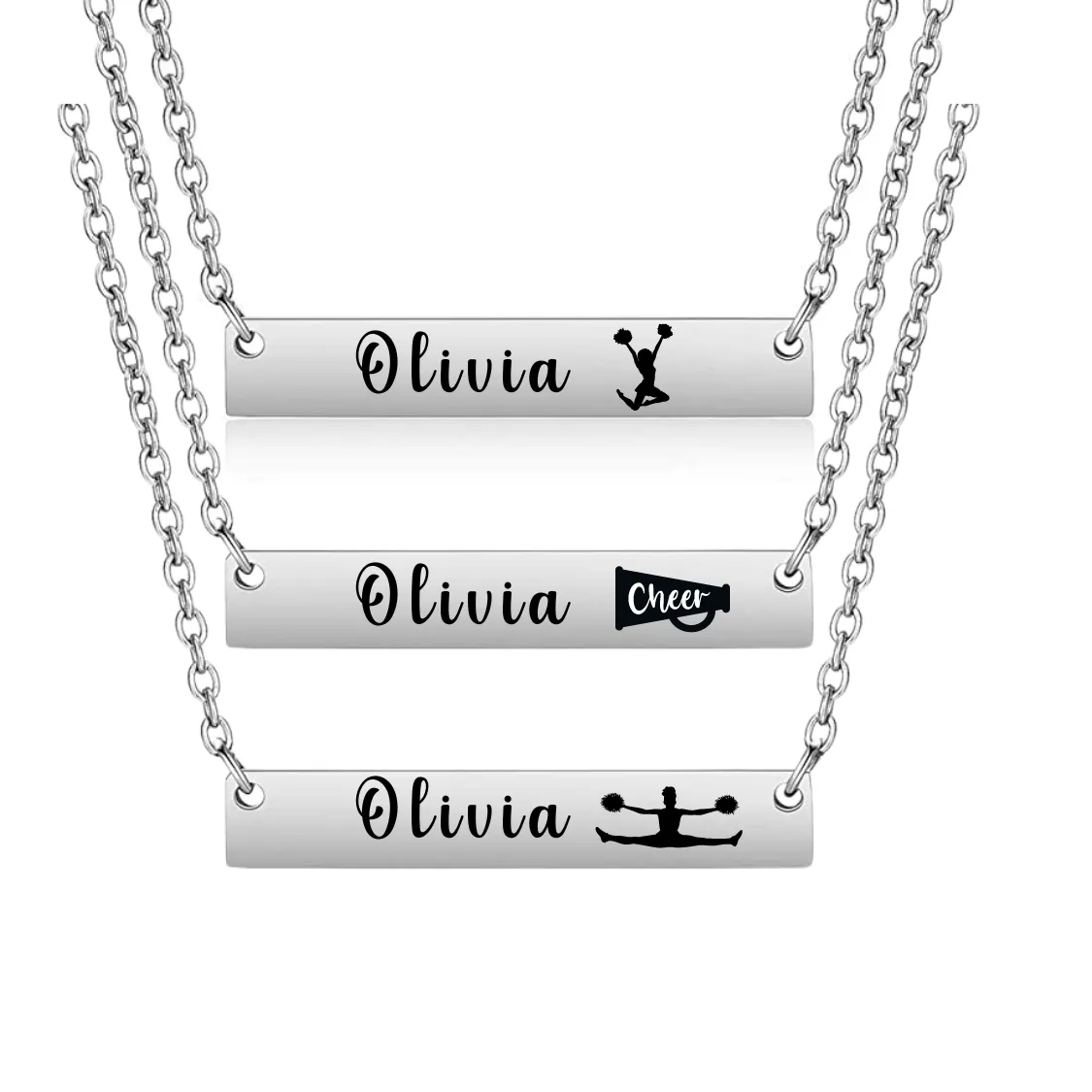 Personalized Cheer Bar Necklace- Pick Style