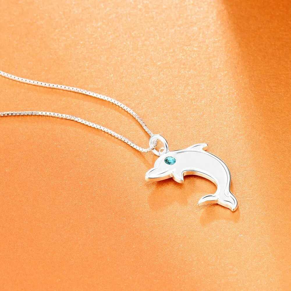 Personalized Dolphin Shape Name Necklace