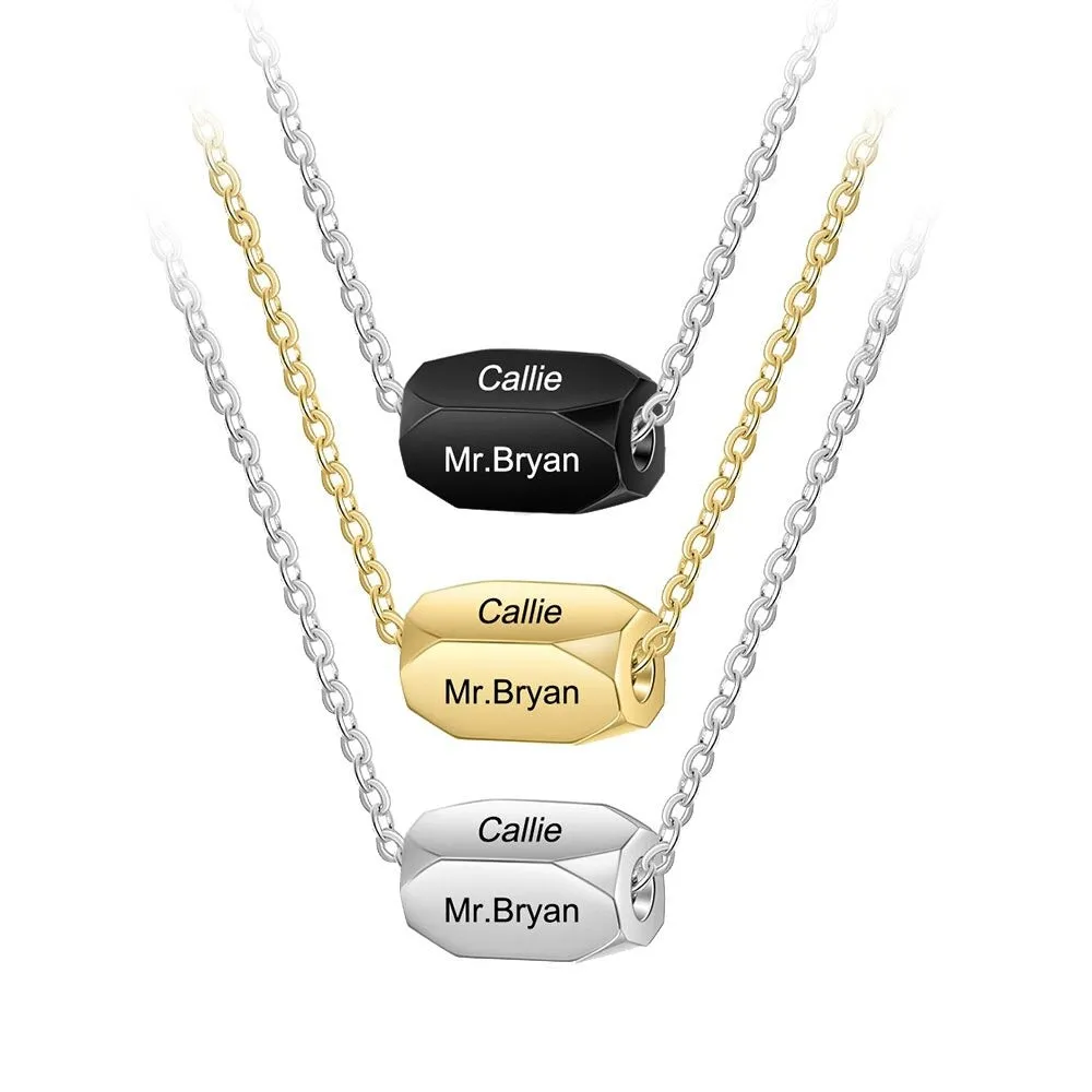 Personalized Engraved 2 Names Necklace