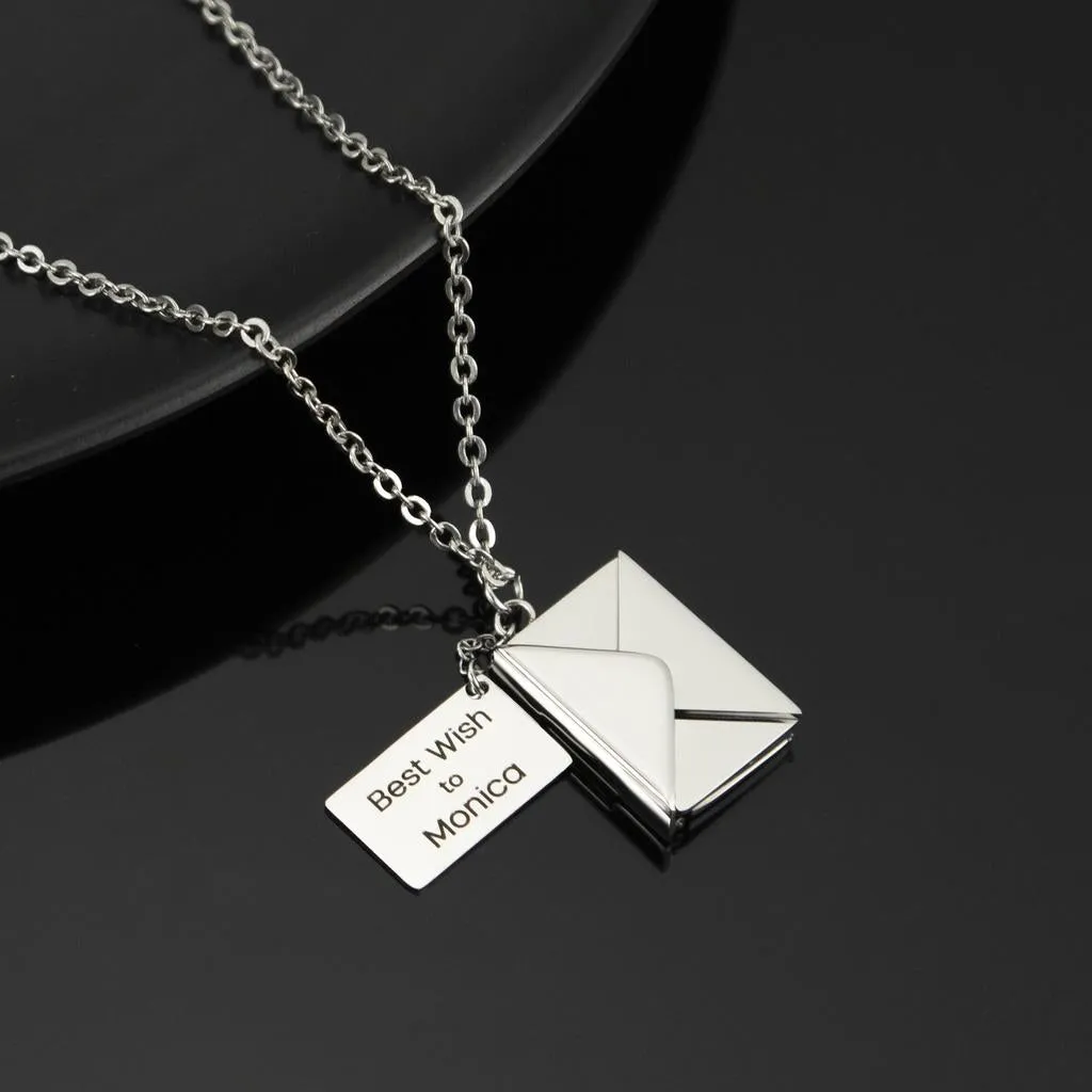 Personalized Envelope Locket Name Necklace