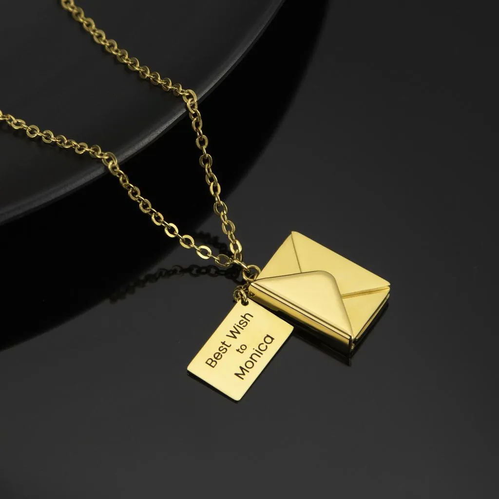 Personalized Envelope Locket Name Necklace