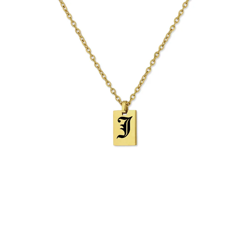 Personalized Rectangle Initial Necklace KCL 11