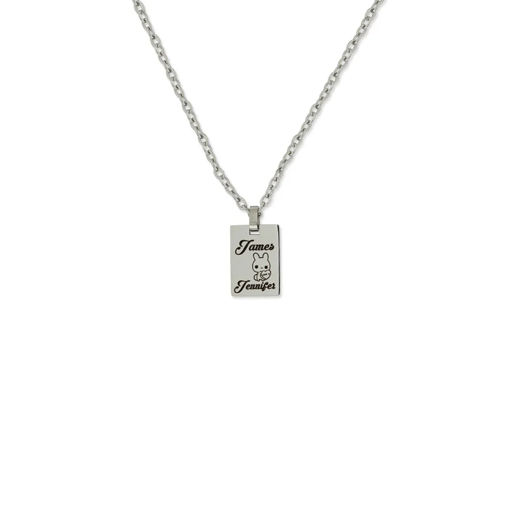 Personalized Rectangle Initial Necklace KCL 11