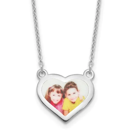 Personalized Small 12 mm Photo Heart Necklace