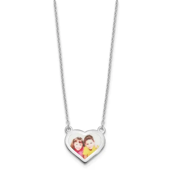 Personalized Small 12 mm Photo Heart Necklace