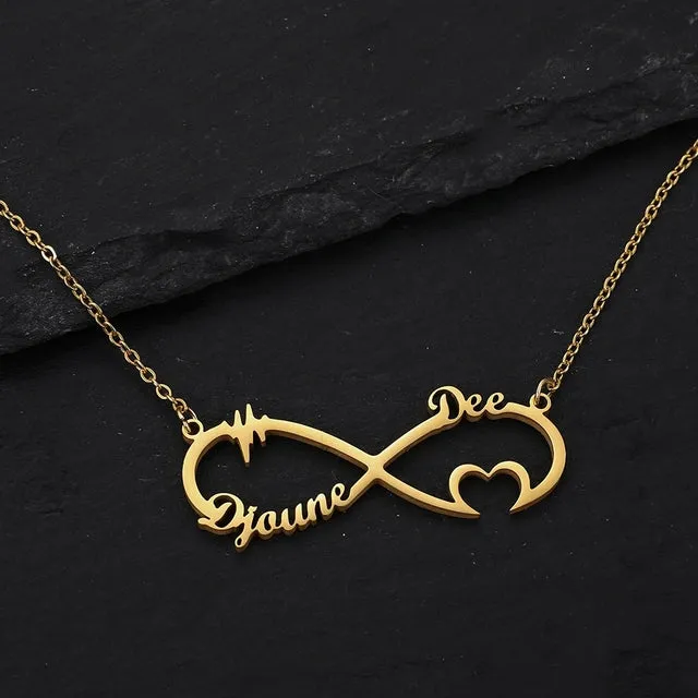 Personalized Stainless Steel Name Custom Necklaces For Women Men Gold Silver Chain Lover