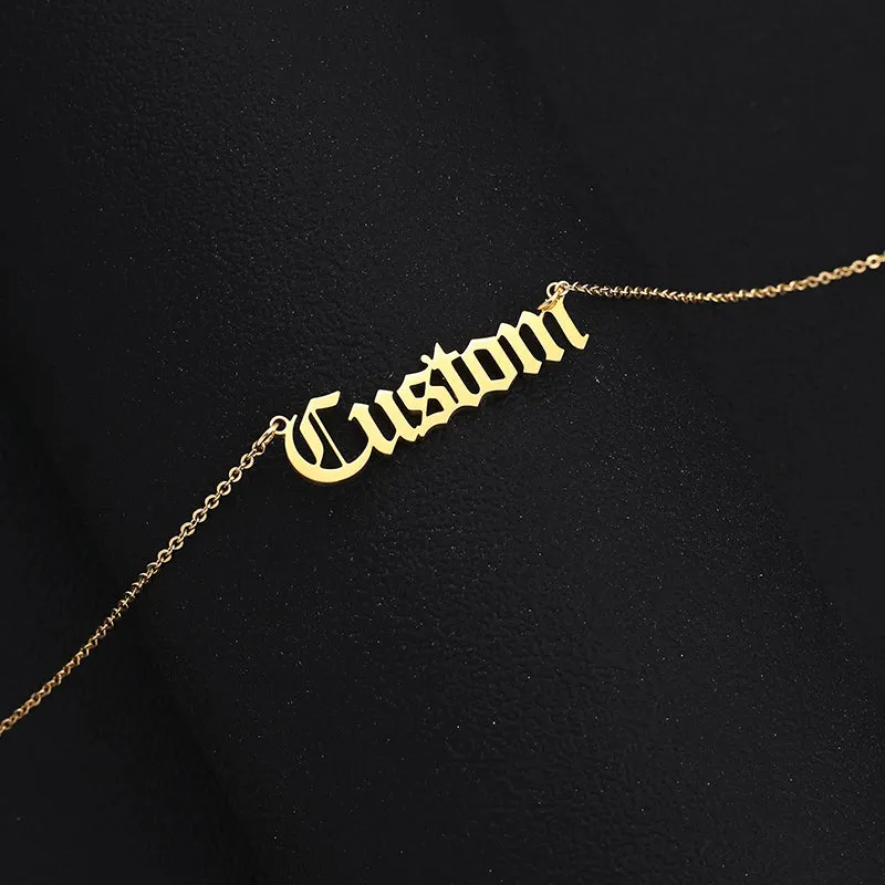 Personalized Stainless Steel Name Custom Necklaces For Women Men Gold Silver Chain Lover