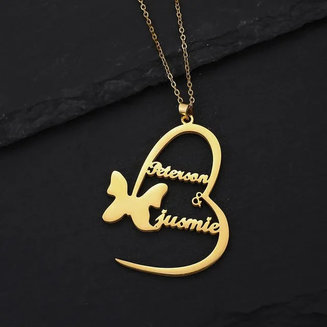 Personalized Stainless Steel Name Custom Necklaces For Women Men Gold Silver Chain Lover