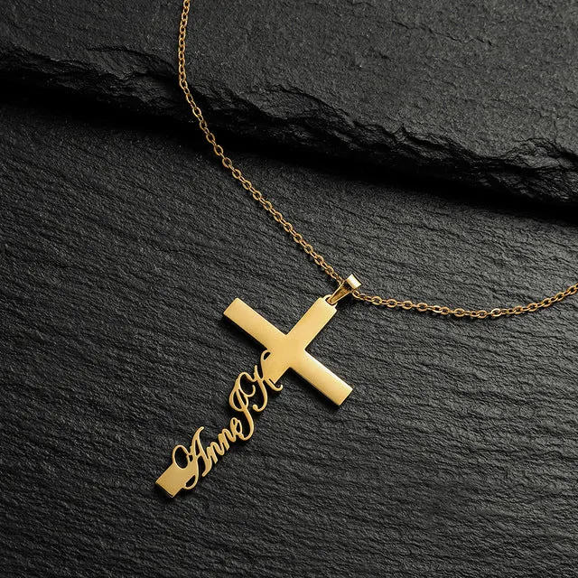 Personalized Stainless Steel Name Custom Necklaces For Women Men Gold Silver Chain Lover