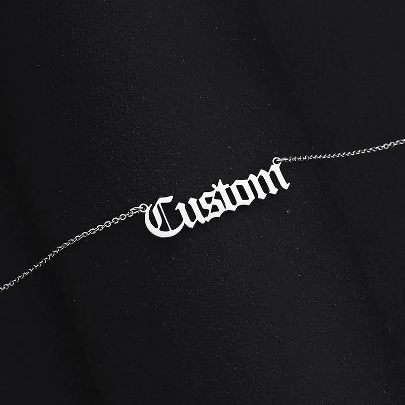 Personalized Stainless Steel Name Custom Necklaces For Women Men Gold Silver Chain Lover