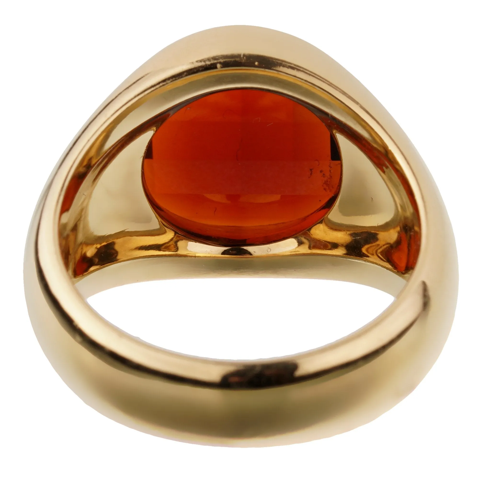 Pomellato Garnet Yellow Gold Cocktail Ring Sz 6 3/4