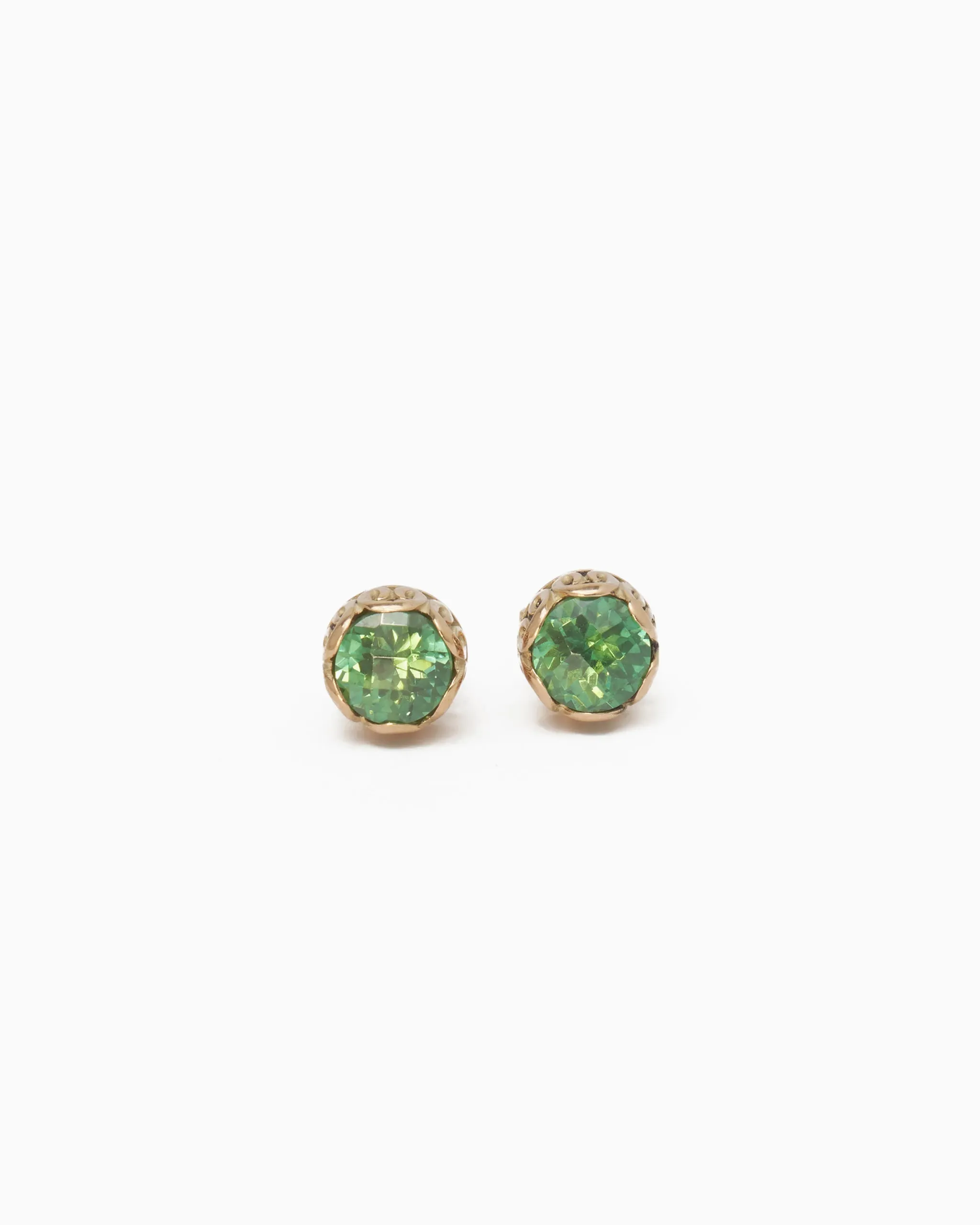 Princess Petroglyph Stone Studs - Green Zircon