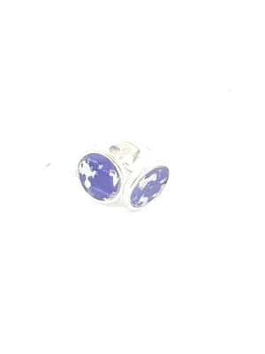 Purple sterling silver and aluminium studs