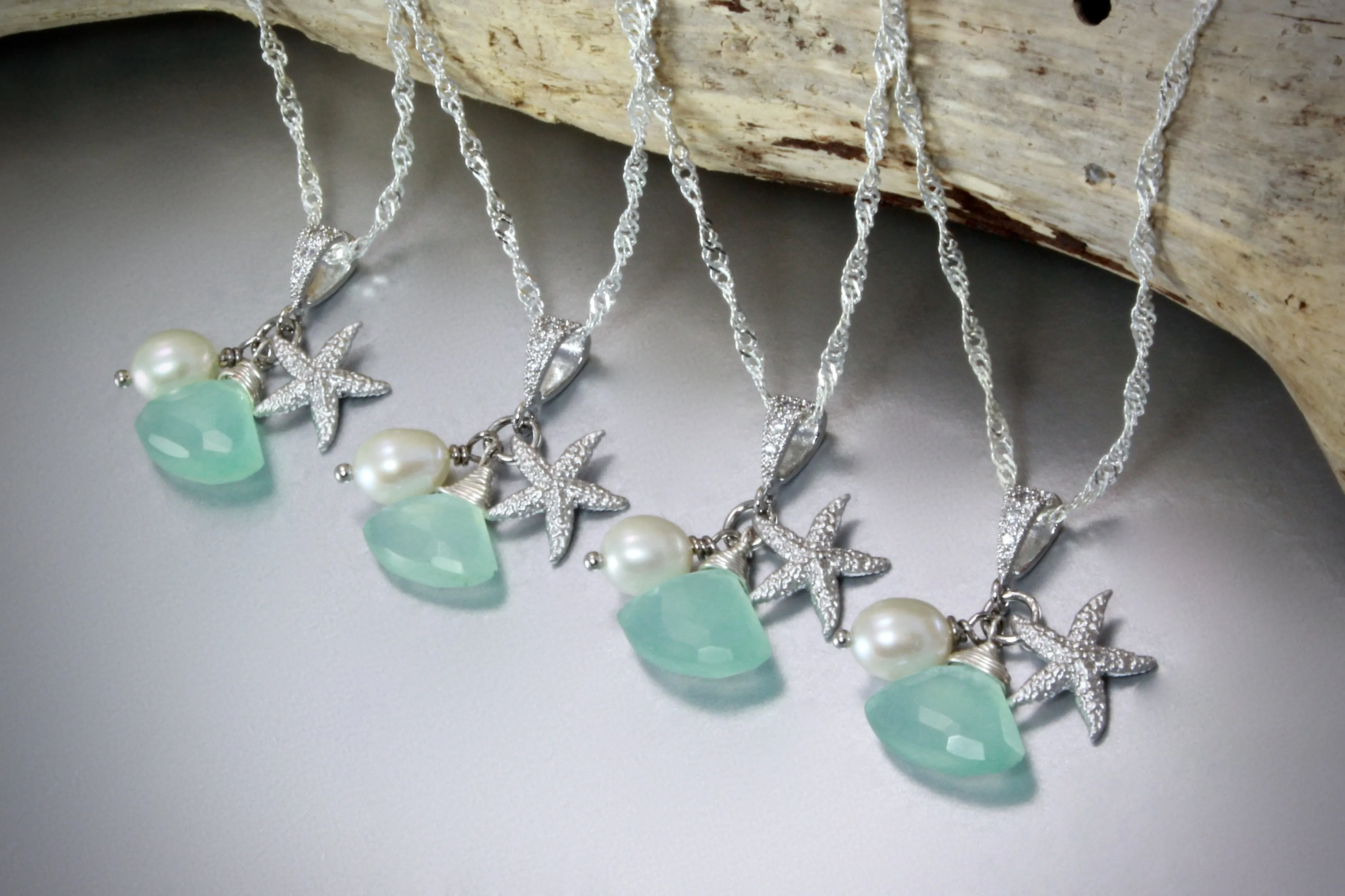 "Tides" - Aqua Bridesmaids Necklaces