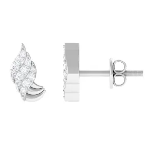 Real Diamond Gold Contemporary Stud Earrings