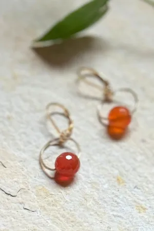 Red Amber Earrings