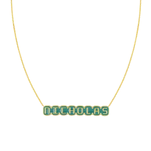 Retro Enamel Name Necklace