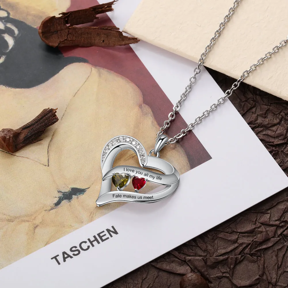 Rhodium Plated Heart Necklace