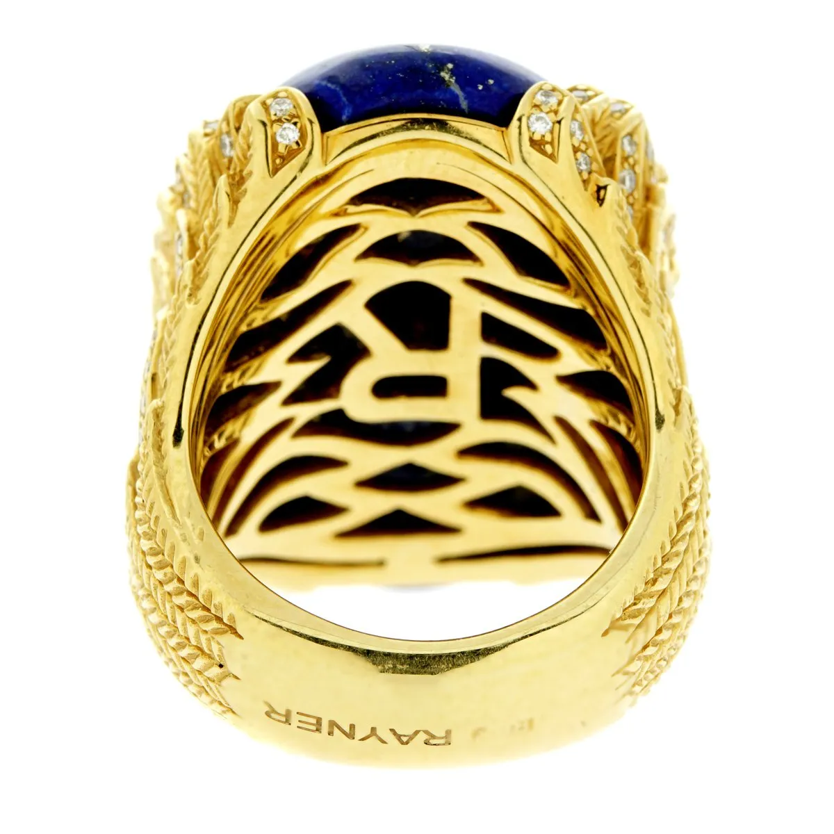 Rodney Rayner One of a Kind Lapis Lazuli Diamond Gold Ring