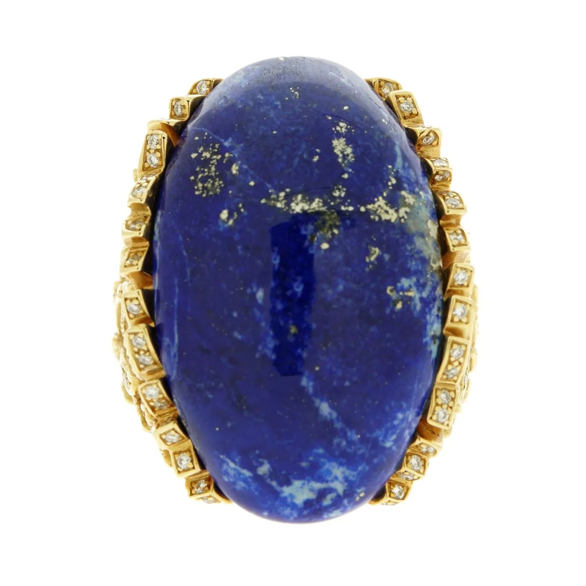 Rodney Rayner One of a Kind Lapis Lazuli Diamond Gold Ring