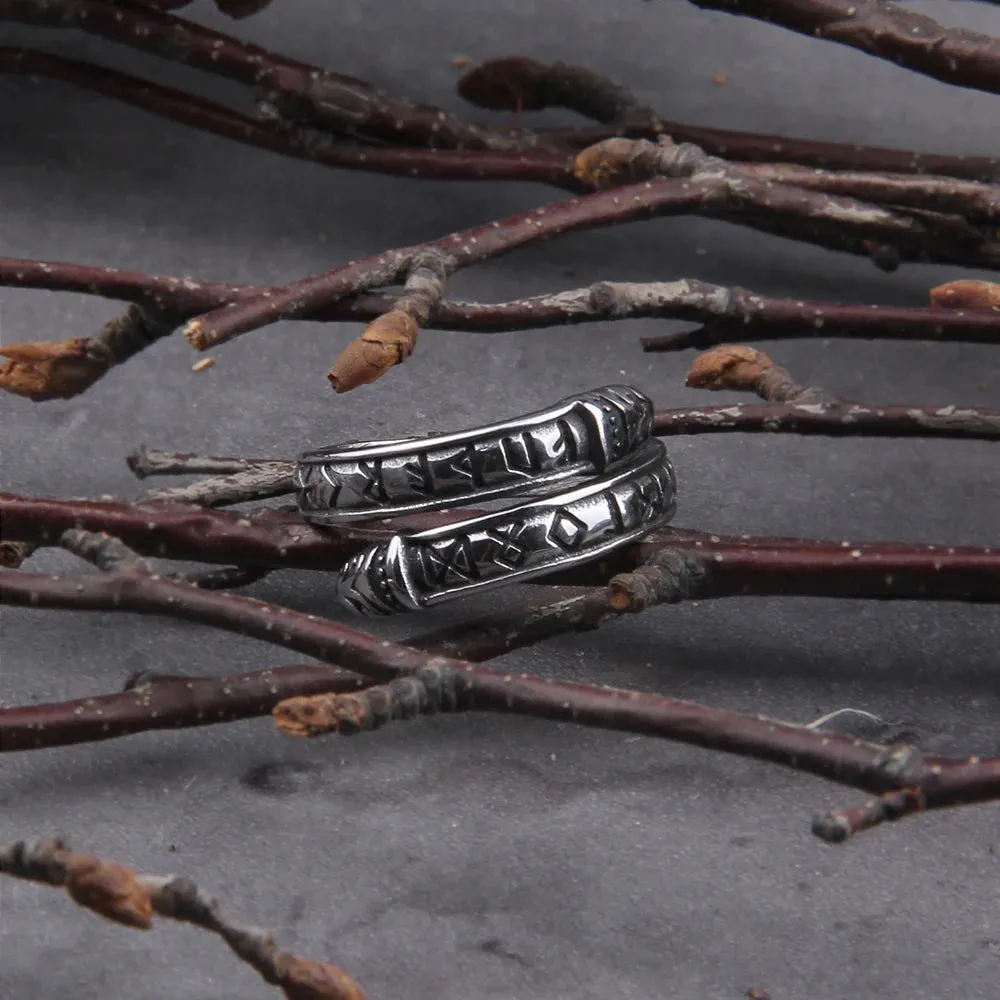 Rune Statement Totem Odin Viking Ring