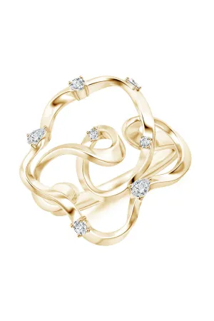 Sakura 14k Scattered Diamond Ring