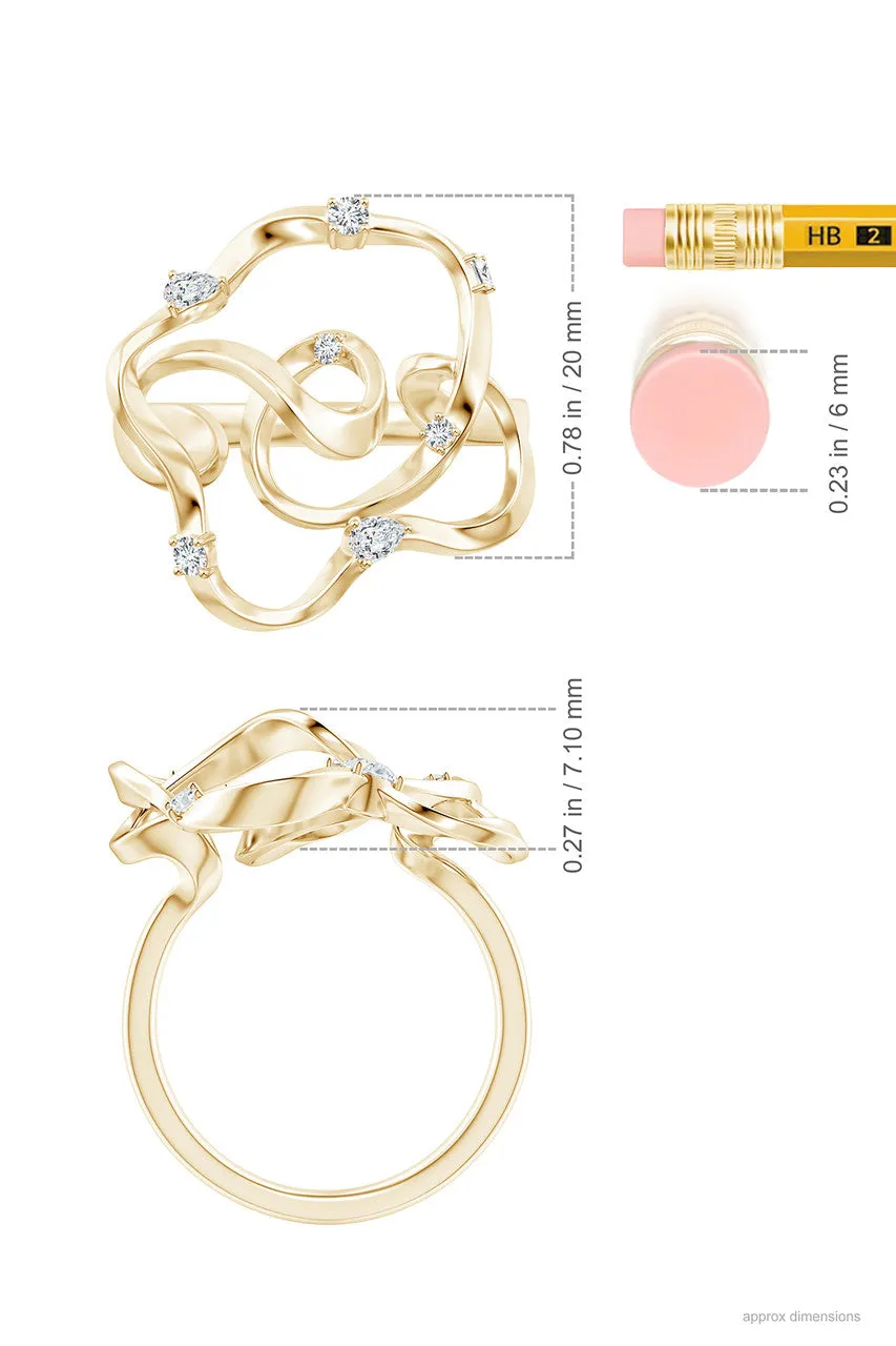 Sakura 14k Scattered Diamond Ring