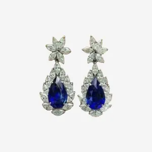 SAPPHIRE PEAR DROP EARRINGS