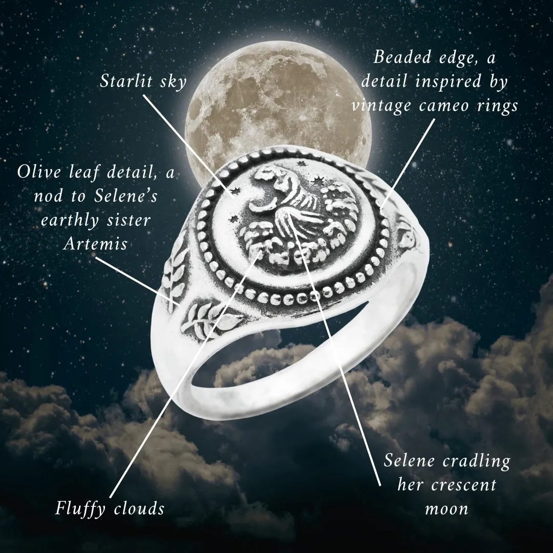 Selene's Twilight Crescent Moon Ring