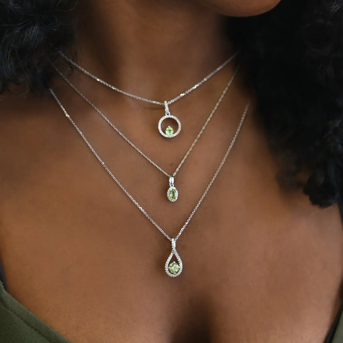 Silver Limitless Peridot & Diamond Necklace