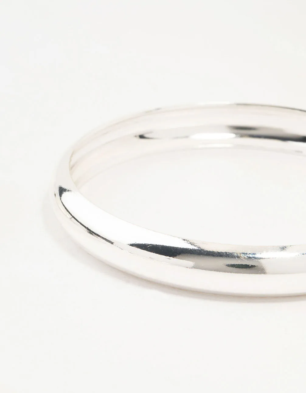 Silver Thick Bangles 3-Pack