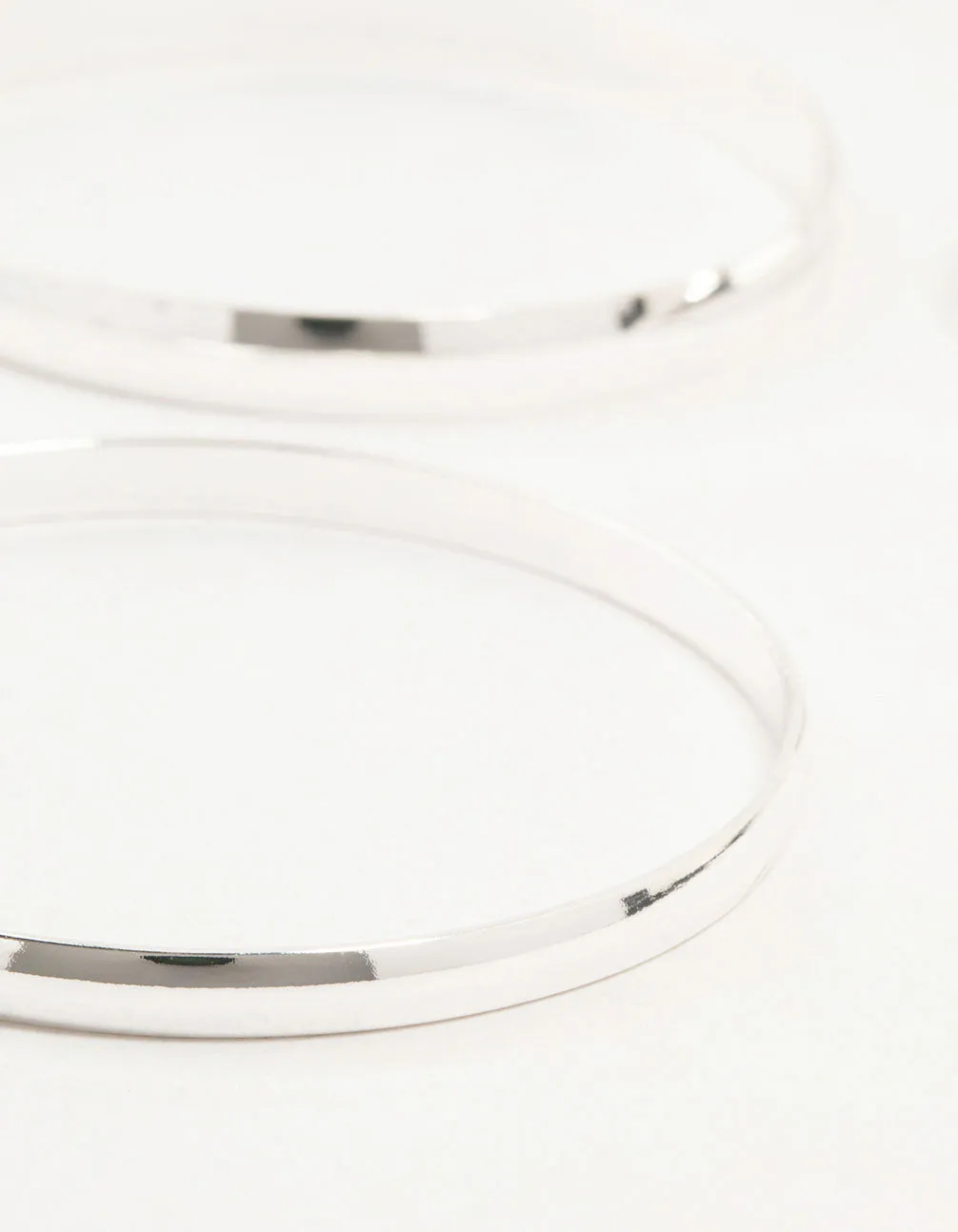 Silver Thick Bangles 3-Pack