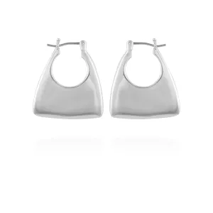 Silvertone Purse Click Hoop Earrings