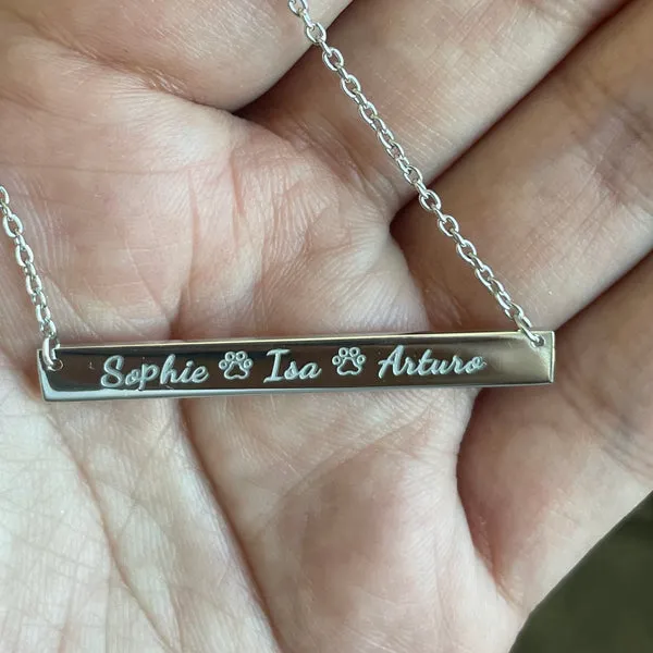 Small Bar Name Necklace