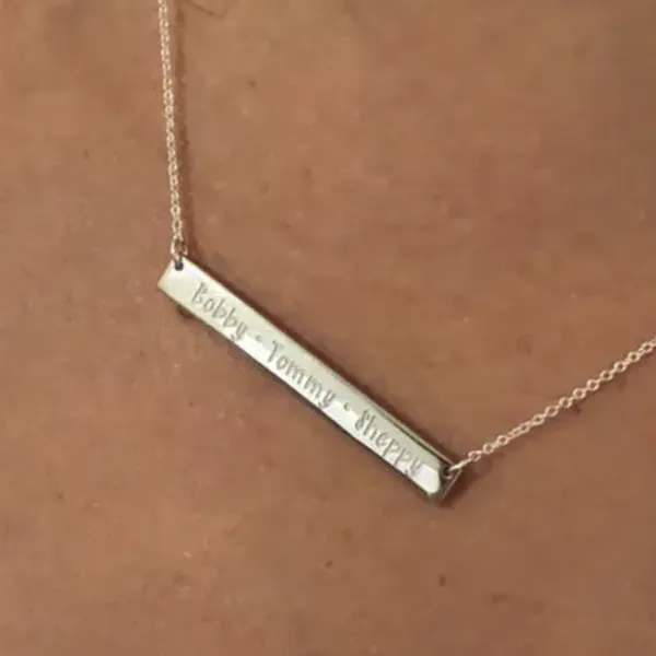 Small Bar Name Necklace