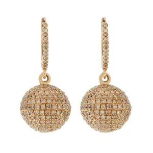 Small Pave Clip Ball Earrings P-CHD