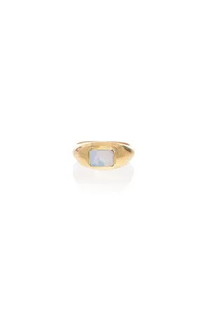 Small Ring in 18k Yellow Gold & Mother of Pearl Stone