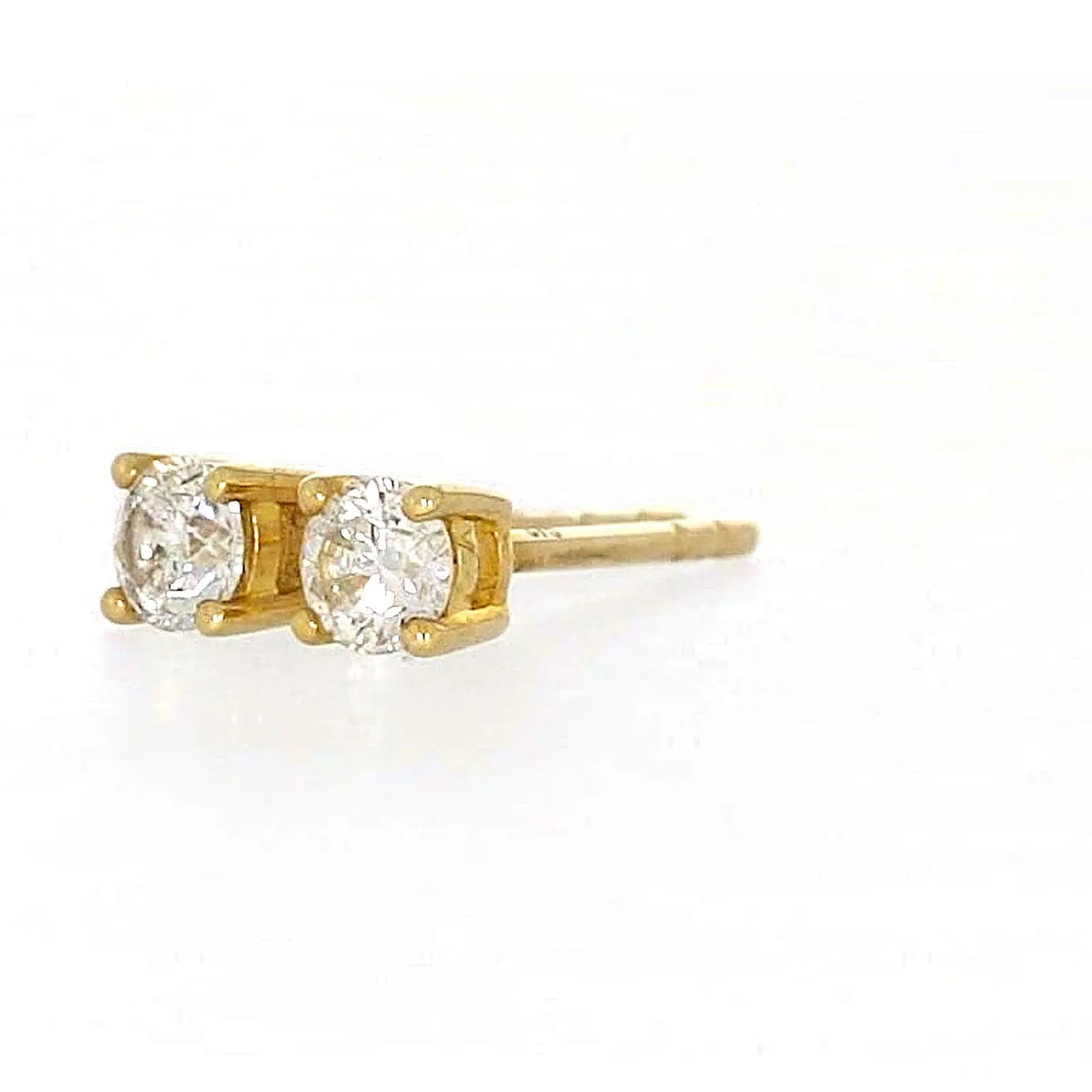 Solitaire 9ct Yellow Gold Round Brilliant Cut with 1/4 CARAT tw of Diamonds Stud Earrings