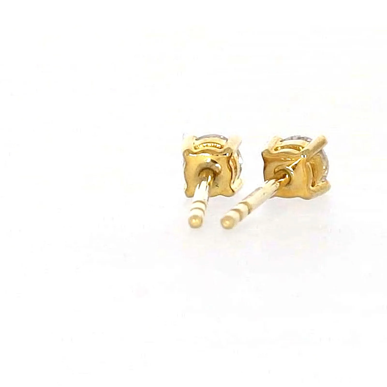 Solitaire 9ct Yellow Gold Round Brilliant Cut with 1/4 CARAT tw of Diamonds Stud Earrings