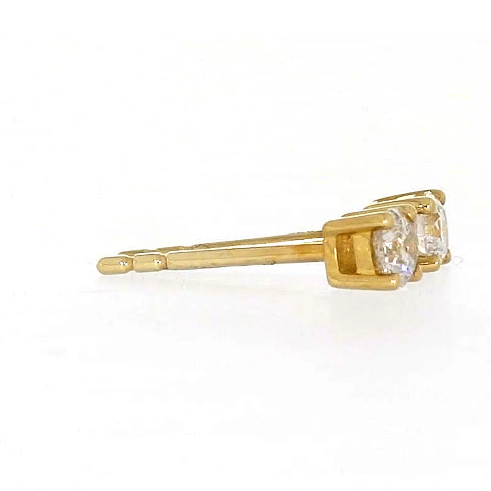 Solitaire 9ct Yellow Gold Round Brilliant Cut with 1/4 CARAT tw of Diamonds Stud Earrings