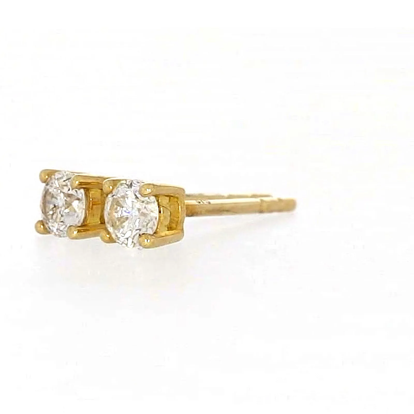 Solitaire 9ct Yellow Gold Round Brilliant Cut with 1/4 CARAT tw of Diamonds Stud Earrings