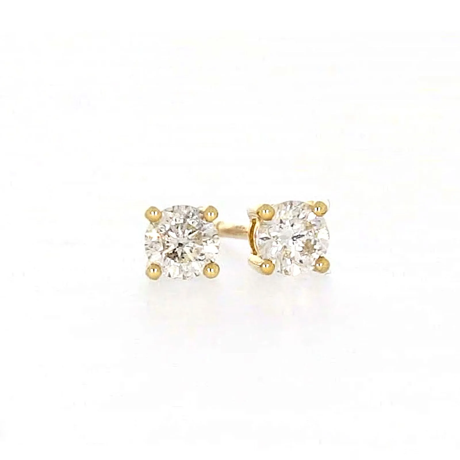 Solitaire 9ct Yellow Gold Round Brilliant Cut with 1/4 CARAT tw of Diamonds Stud Earrings