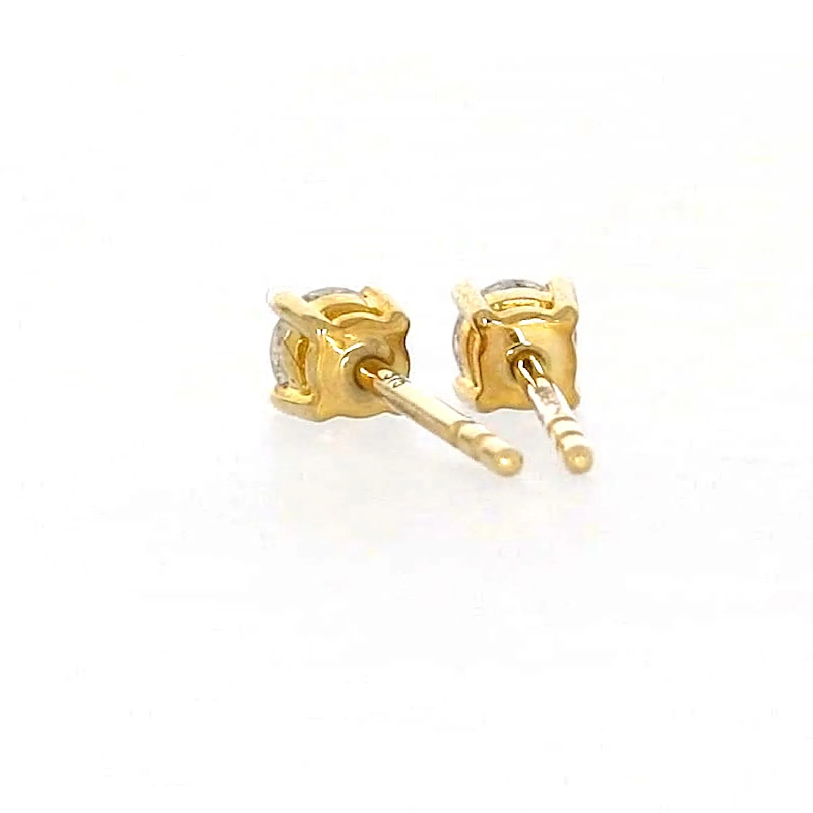 Solitaire 9ct Yellow Gold Round Brilliant Cut with 1/4 CARAT tw of Diamonds Stud Earrings