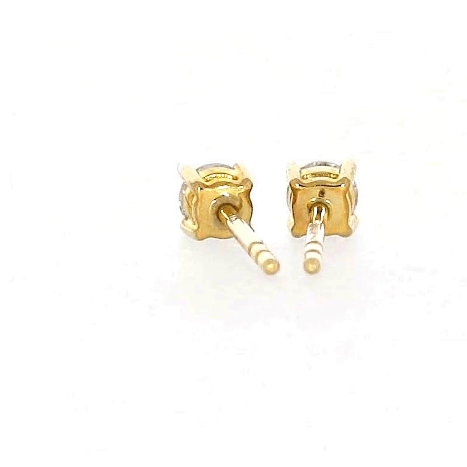 Solitaire 9ct Yellow Gold Round Brilliant Cut with 1/4 CARAT tw of Diamonds Stud Earrings