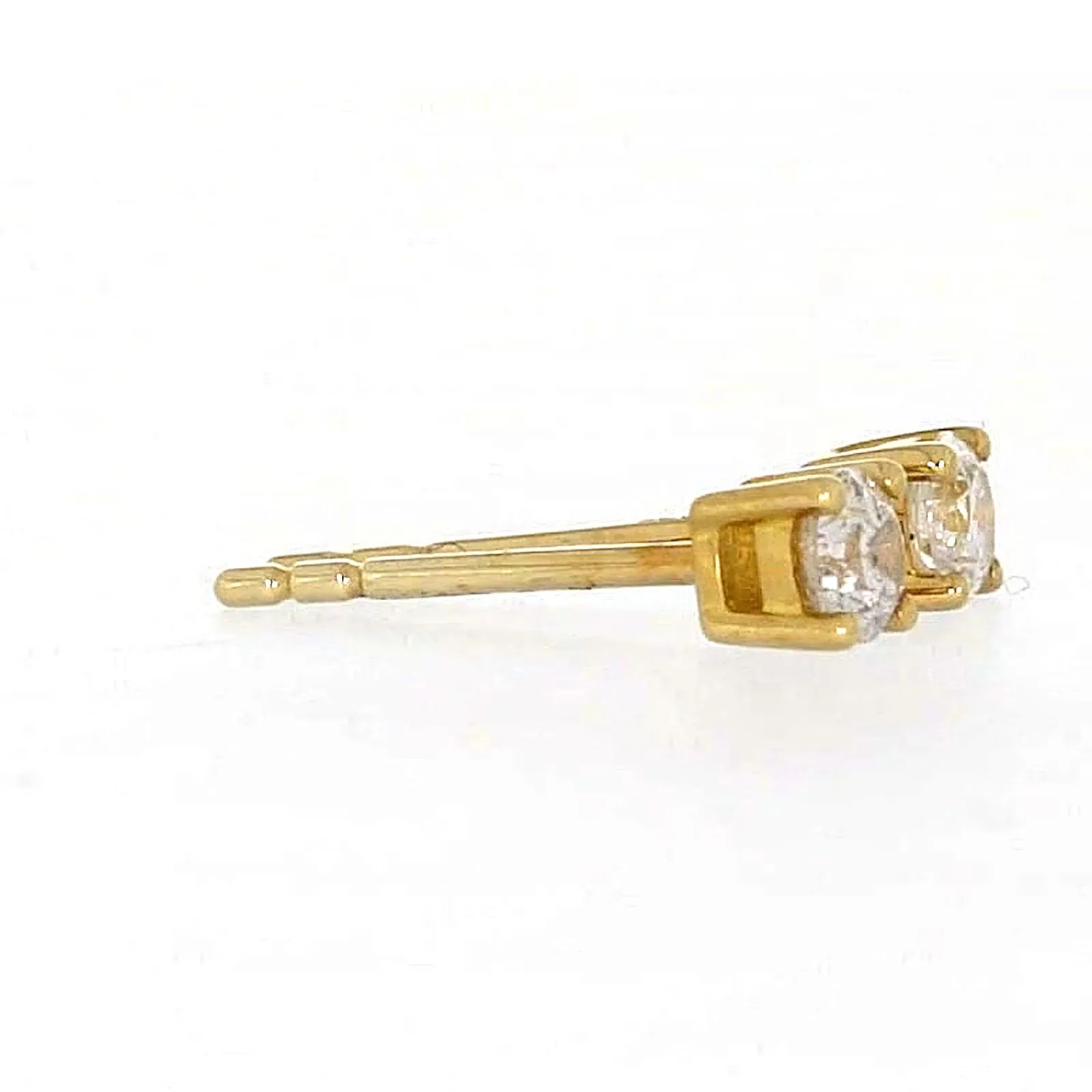 Solitaire 9ct Yellow Gold Round Brilliant Cut with 1/4 CARAT tw of Diamonds Stud Earrings